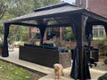 PURPLE LEAF Hardtop Gazebo 12' X 16' Metal Roof by PURPLELEAF