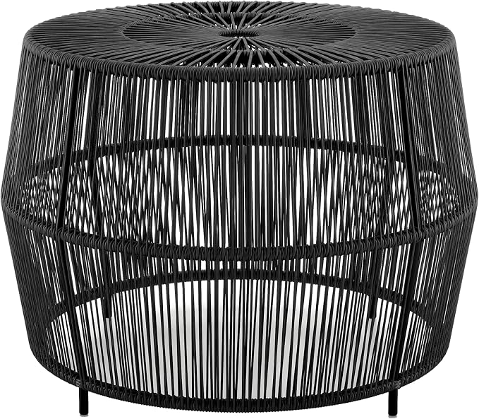 Furniture of America Ysar Boho Rattan Round Coffee Table Outdoor - Image 12