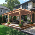 MUPATER 12x20 FT Retratable Wooden Pergola Gazebo by MUPATERHome