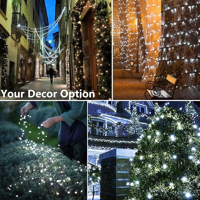 Joomer Solar Christmas Lights Outdoor 4 Pack Total 156FT 400LED 8 Lighting - Image 4