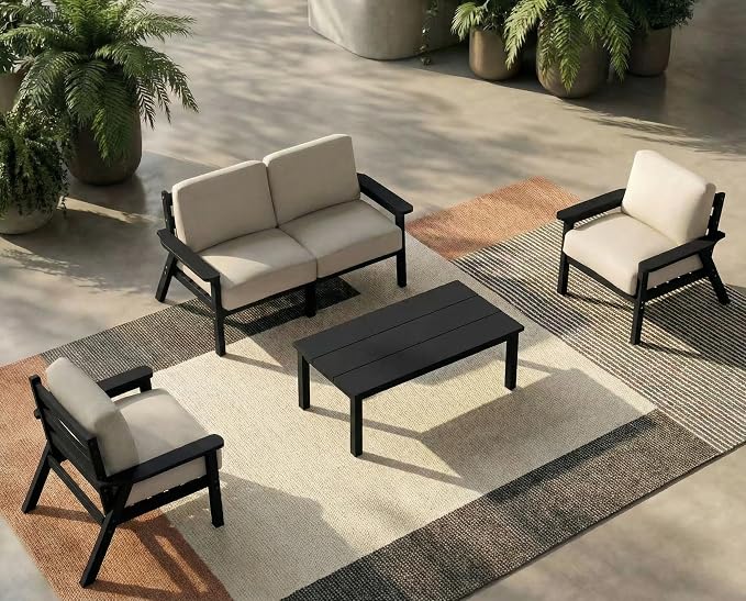 HDPE 5 Piece Patio Furniture Set, Outdoor Sectional Furniture by PatioKingdom