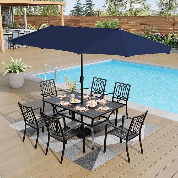 PHI VILLA Patio Dining Set 8 PCS - Image 6