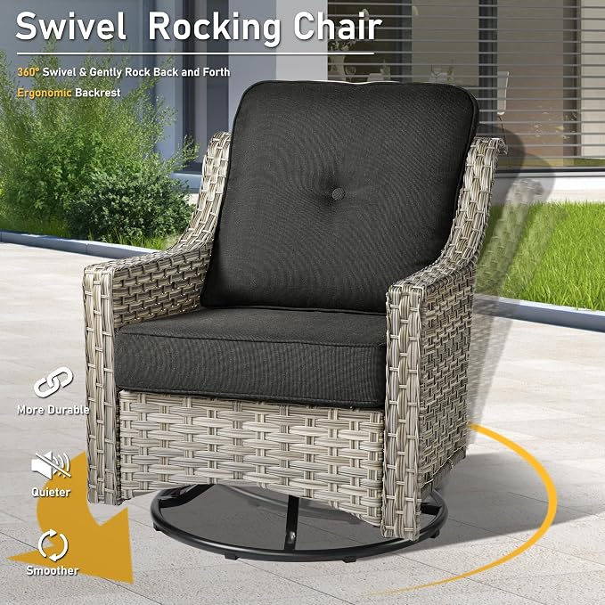 HOOOWOOO 5 Piece Patio Furniture Conversation Sets - Image 2