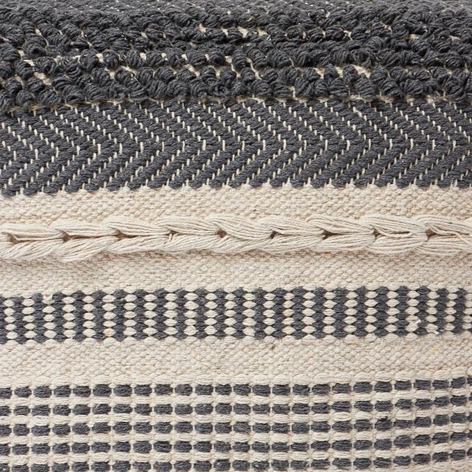 REDEARTH · UNSTUFFED Pouf Ottoman Cover Textured Cube Bean Bag Poof Pouffe - Image 8