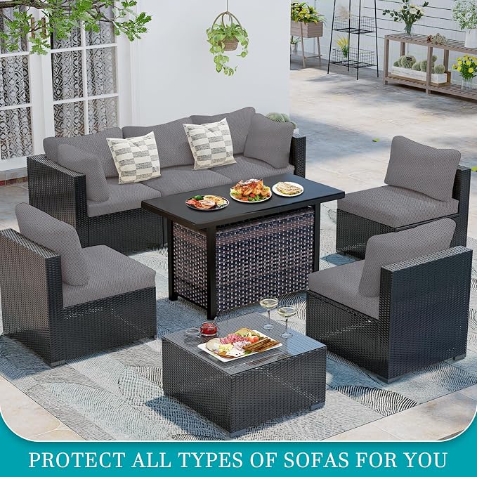 12Pcs Stretch Patio Cushion Covers, Outdoor Couch Covers Replacement, Outdoor - Image 4