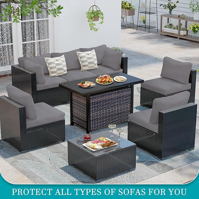 14Pcs Stretch Patio Cushion Covers, Outdoor Couch Covers Replacement, Outdoor - Image 4