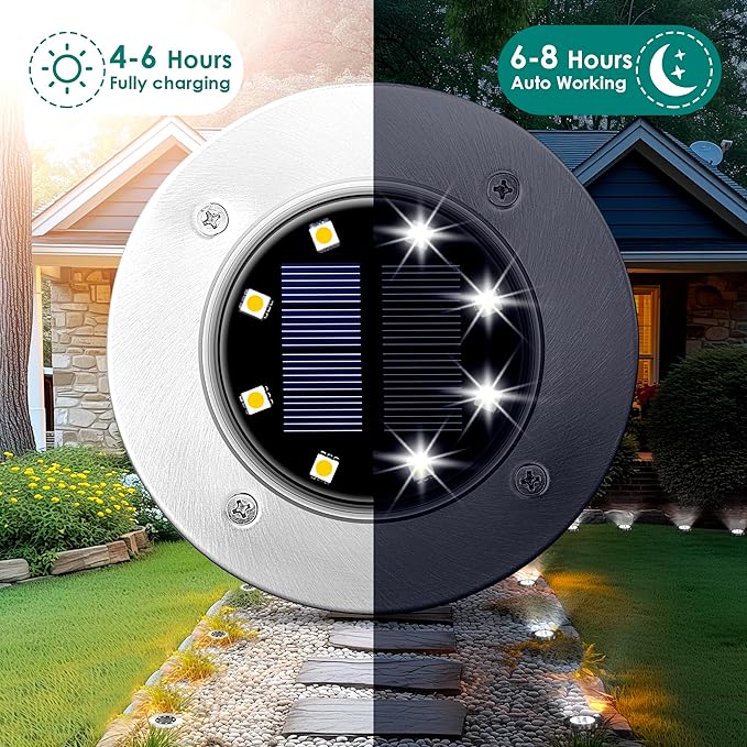 SOLPEX Solar Lights Outdoor Waterproof, 20 Pack Solar Ground Lights, Solar - Image 3