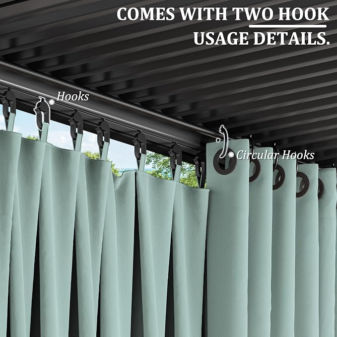 Gazebo Universal Replacement Privacy Curtain, 4-Panels Sidewall Curtains - Image 3