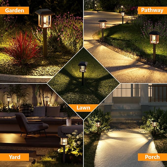 XMCOSY+ Solar Pathway Lights Outdoor, 25 LM LED Garden Lights - Image 9