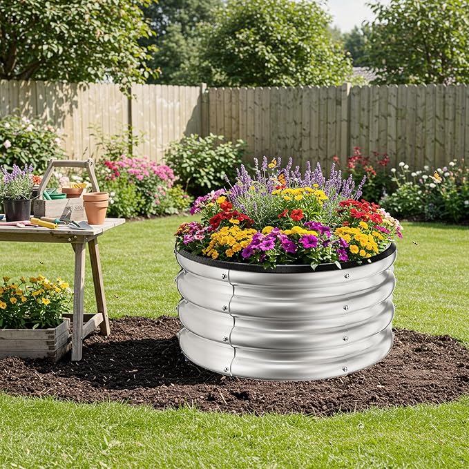 ZXZYHFTY Round Galvanized Raised Garden Bed kit, Round Large Metal Raised - Image 8