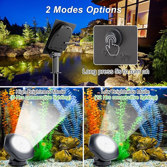 Solar Pond Lights, 18 LED Super Bright Underwater Spotlights LED Submersible - Image 3
