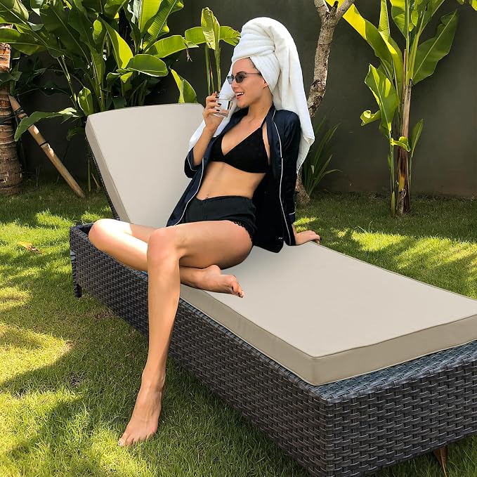 Chaise Lounge Cushion Outdoor, Waterproof and Stain-Resistant Lounge Deck - Image 7