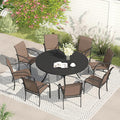 VICLLAX Patio Dining Set for 8, Outdoor Furniture Set Includes 53" Round Patio by HOME