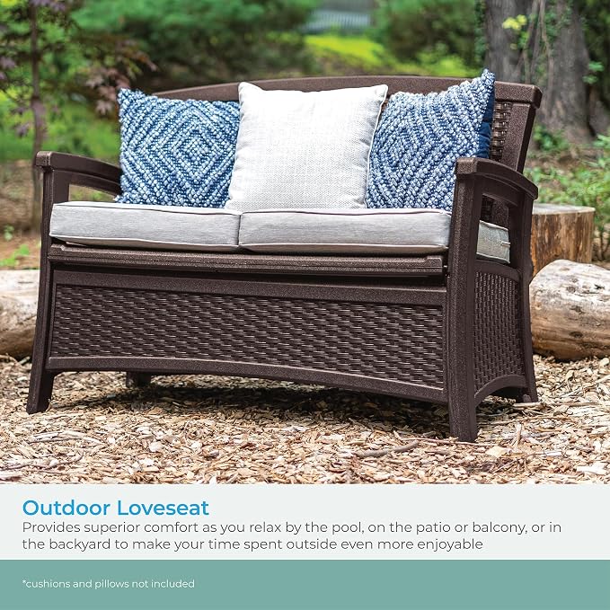 Suncast Outdoor Wicker Love Seat - Image 4