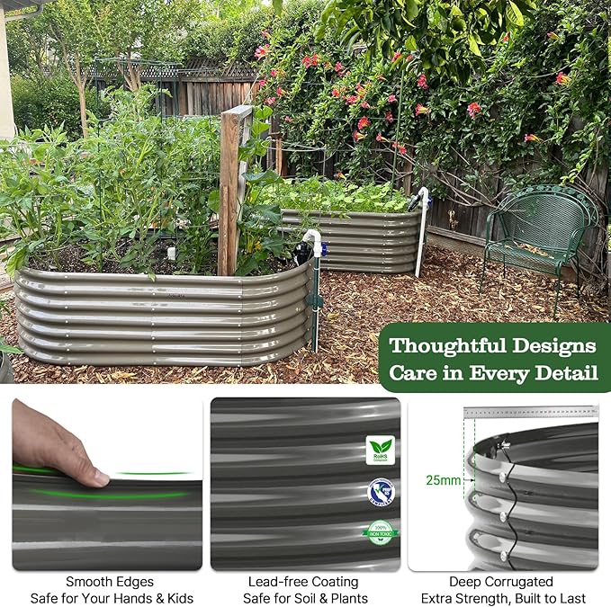 A ANLEOLIFE 12-Pack Galvanized Raised Garden Beds Outdoor, Whole Backyard Farm - Image 8