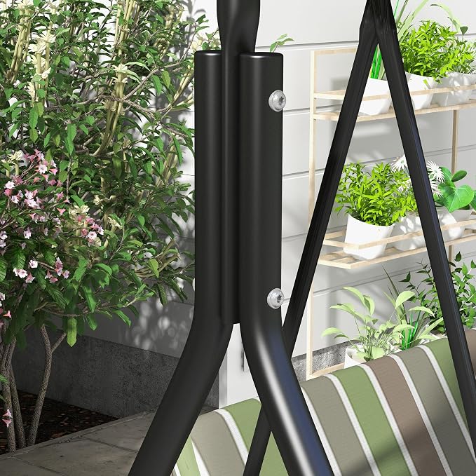 Outsunny 3-Seat Outdoor Patio Swing Chair - Image 9