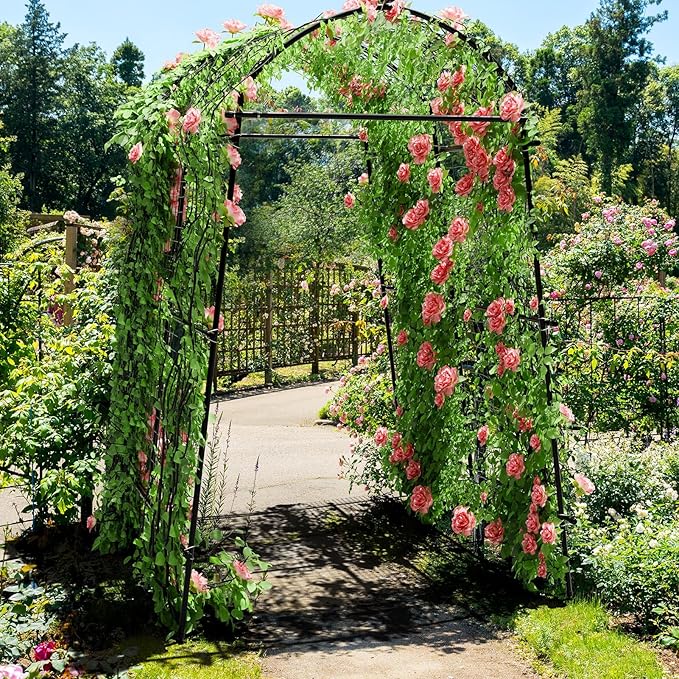AGTEK 87in Garden Arch Trellis for Climbing Plants, Garden Arches Support - Image 8