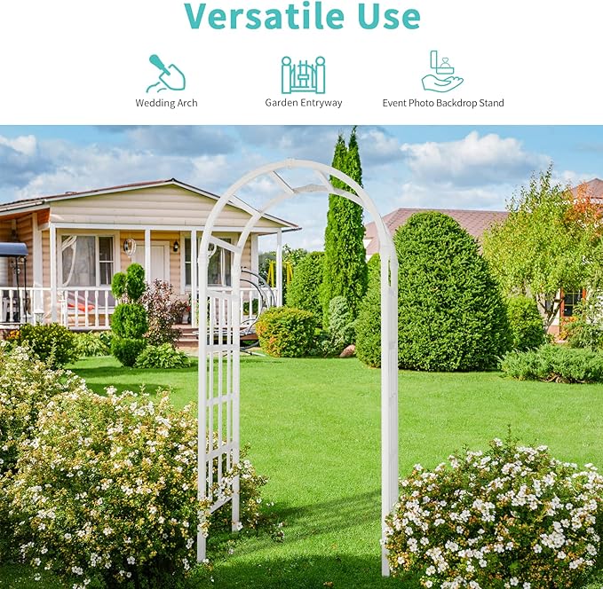 VINGLI Vinyl Garden Arbor, PVC Wedding Arch - Image 3