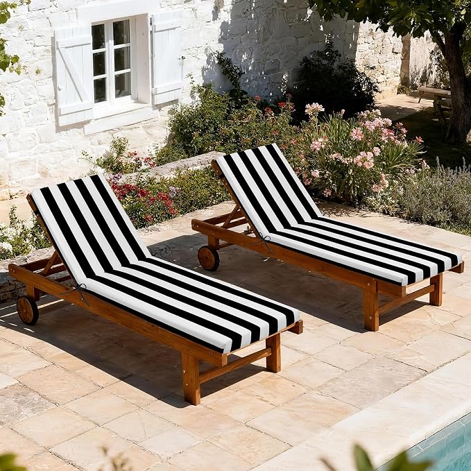 Only choice Outdoor Chaise Lounge Cushion Set of 2, Replacement Seat Cushion - Image 2