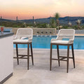 PURPLE LEAF Bar Stools Set of 2 Bar Height Metal Bar Chairs by PURPLELEAF