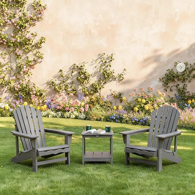 Square Outdoor Side Table Adirondack Side Table, Water-resistant & 2-Tier Small - Image 2