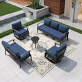 Kullavik Aluminum Patio Furniture Set, 5 Pieces 7 Seat Metal Outdoor Furniture by KULLAVIK