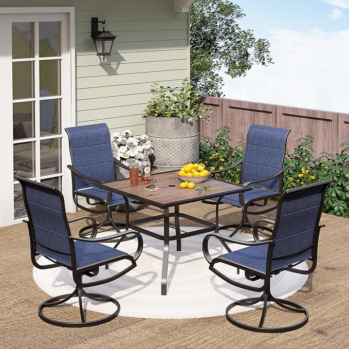PHI VILLA 5 Piece Outdoor Patio Dining Set by PHIVILLAThepioneerofcomfortablehouseholdsupplies