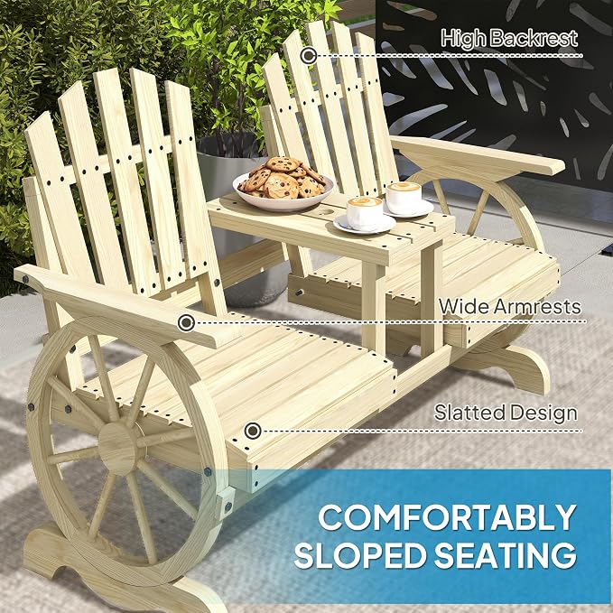 Outsunny Wooden Garden Bench - Image 6