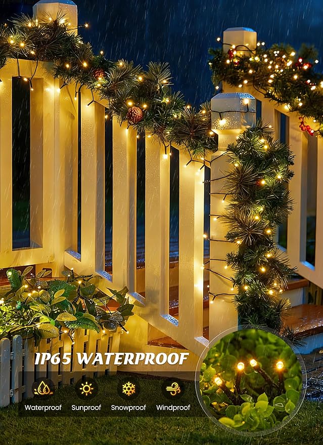 Brightown Solar String Lights Outdoor, 4 Pack Total 160FT 400 LED Solar Powered - Image 4