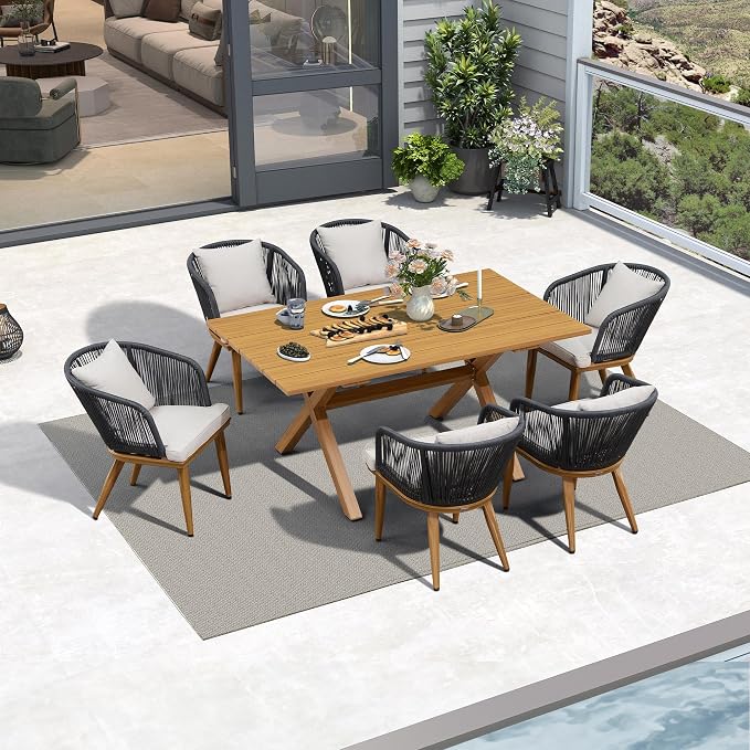 PURPLE LEAF 7 Pieces Patio Dining Set - Image 2