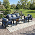Solaste Aluminum Outdoor Patio Furniture Set, 5 Seats Patio Sectional Sofa by Solaste