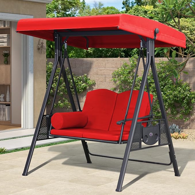 PURPLE LEAF Outdoor Patio Porch Swing - Image 2
