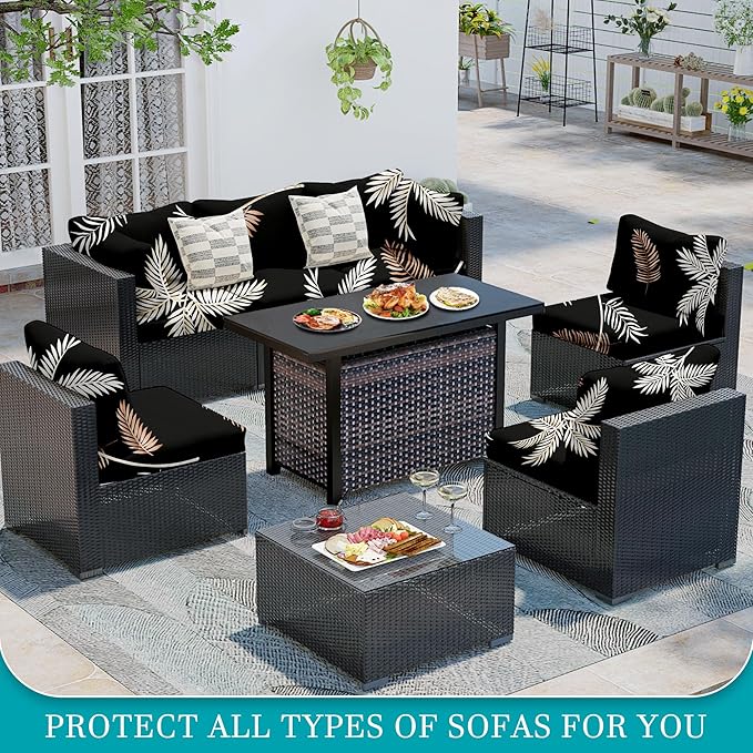14Pcs Stretch Patio Cushion Covers, Outdoor Couch Covers Replacement, Outdoor - Image 4