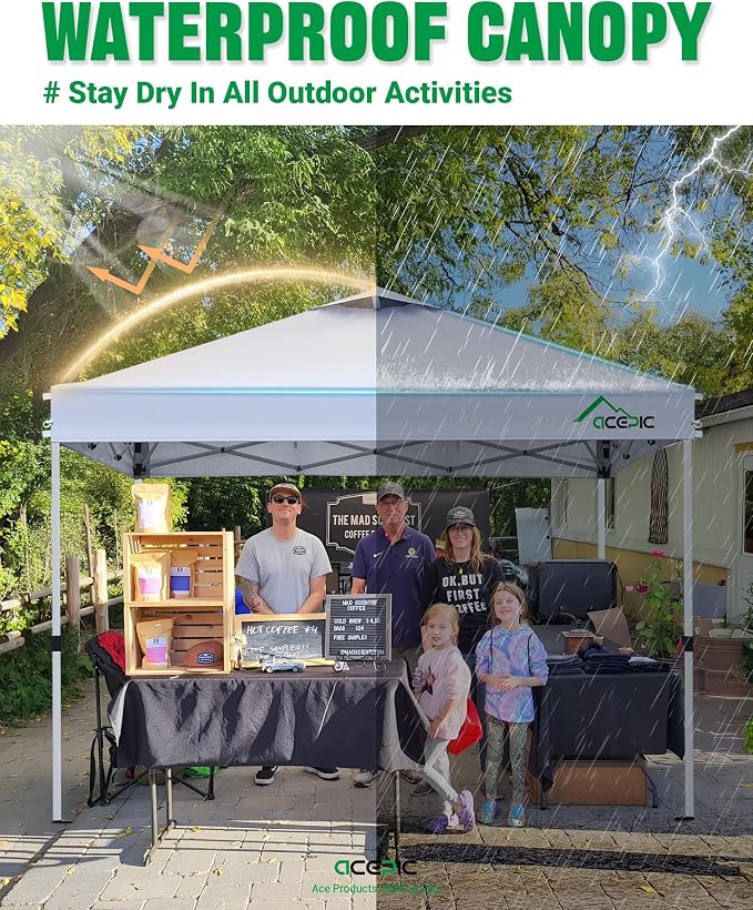 10x10 Pop Up Canopy Tent with 3PCS Sidewalls, 1-Person Setup Pop Up Canopy Tent - Image 9