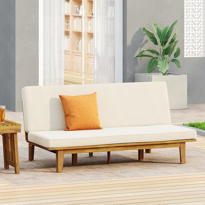 Christopher Knight Home Jill Daybed, Teak + Beige by ChristopherKnightHome