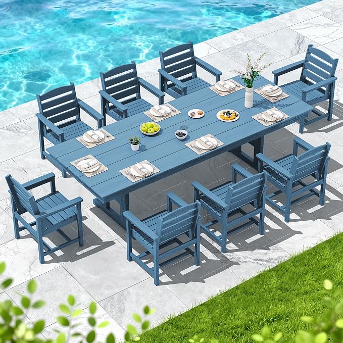 SERWALL 9 Piece Outdoor Dining Set - Image 7