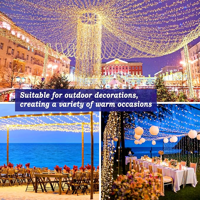 KNONEW Outdoor Christmas Lights 300 LED 99ft String Lights 8 Modes & Memory - Image 8
