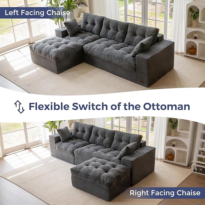 MAXYOYO 104" L Shaped Modular Sectional Sofa - Image 6