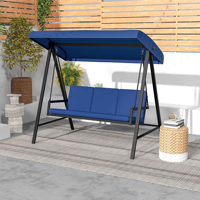 Outsunny 3-Seat Outdoor Porch Swing - Image 2