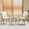 Idzo Heavy Duty 500lbs Weight Capacity Wicker Bistro Table and Chairs Set of 2 by Idzo