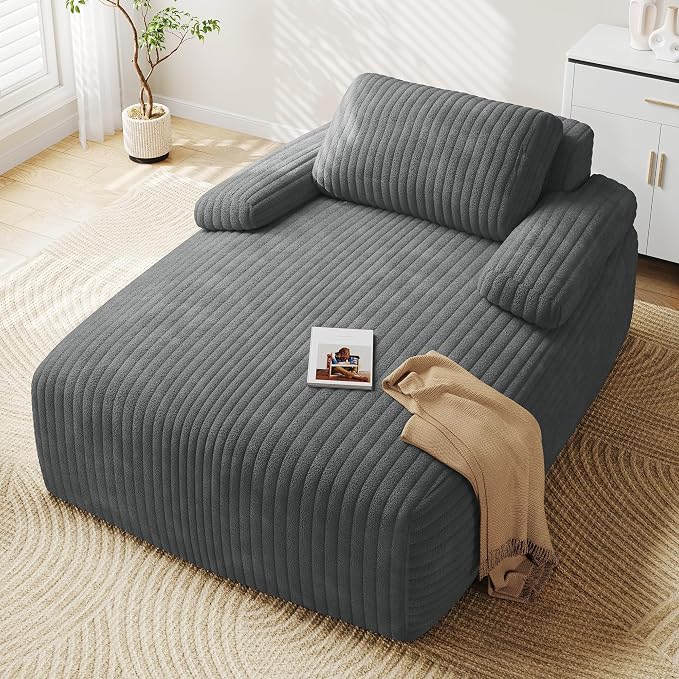 YITAHOME 67"L x 48"W Chaise Lounge Chair Indoor, Oversized Corduroy Upholstered by YITAHOME