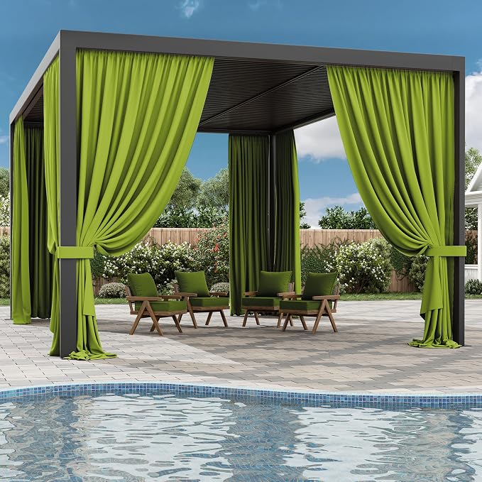 Gazebo Universal Replacement Privacy Curtain, 4-Panels Sidewall Curtains - Image 6