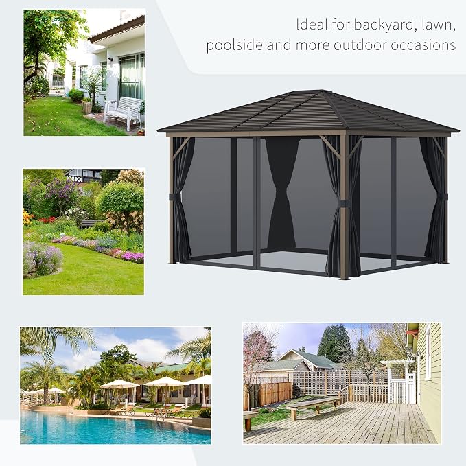 Outsunny 10' x 12' Hardtop Gazebo - Image 6