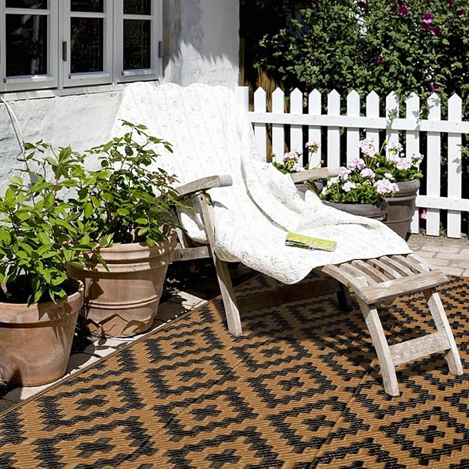 SAND MINE Reversible Mats, Plastic Straw Rug, Modern Area Rug, Large Floor Mat - Image 7