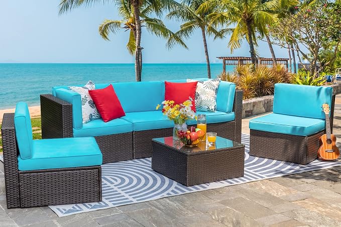 Vongrasig 6 Piece Small Patio Furniture Sets, Outdoor Sectional Sofa All by Vongrasig