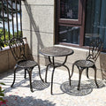 C/G 3 Piece Bistro Set, Outdoor Patio Set, Anti-Rust Cast Aluminum Bistro Table by C%2FG+patio+casa