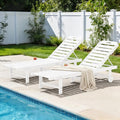 SERWALL Outdoor Chaise Lounge Set of 2, All-Weather HDPE Pool Lounge Chairs by SERWALL