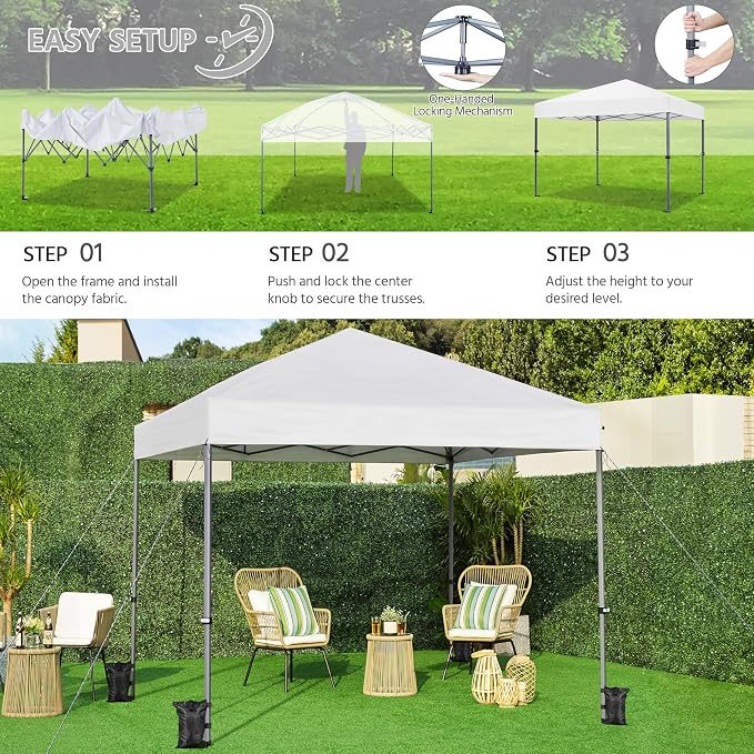 Yaheetech 10x10 1-Person Setup Pop Up Canopy Tent, Instant Portable Commercial - Image 2