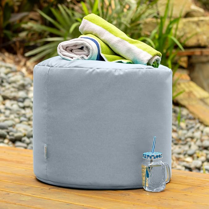 Jaxx Spring Outdoor Ottoman/Side Table, Premium Sunbrella - Image 3