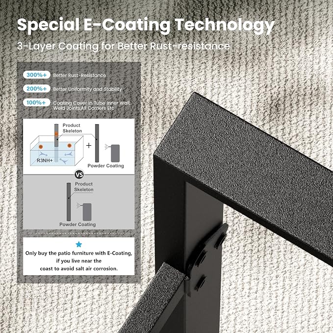 PHI VILLA 5 Pieces Outdoor Patio Dining Set - Image 7